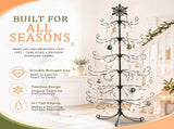 6ft Black PVC Iron Christmas with Snowflake Top - Everyday Decor 81753773