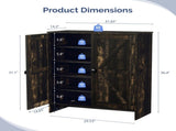 2-Door Barn Door Shoe Cabinet Made of Triamine Particleboard Black Square Shoe Cabinet with 73502453