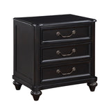Charcoal Brown Finish Traditional Bedroom Furniture 1pc Nightstand of 3 Drawers Antique Handles B011P225166