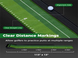 Indoor Golf Putting Mat with Ball Return Track 2 Hole Sizes Distance Markings 3 Balls Included 19429205