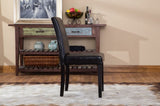 Urban Style Solid Wood Leatherette Padded Parson Chair, Black, Set of 2 T2574P164532