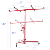 ZNTS Drywall Panel Lifter Drywall Panel hoist Jack Lifter Jack Rolling Caster Panel Hoist 11ft red W167683066