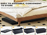 30 Inch Folding Ottoman With Storage Bench, Bedside Storage Bench With Leather Top Cover and 19727612