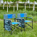 2-piece Padded Folding Outdoor Chair with Storage Pockets,Lightweight Oversized Directors Chair for W24178769
