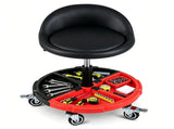 Adjustable Rolling Mechanic Stool with Backrest & Removable Tool Tray, 360&deg Swivel Lockable 17950819