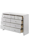 1pc Contemporary Modern 9-Drawer Dresser White Finish Round Knobs Bedroom Living Room Wooden B011P345927