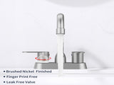 Bathroom Sink Faucet Brushed Nickel 2-Handle 360 Degree High Arc Swivel Spout Centerset 4 Inch 29805597