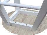 Foldable With Wooden Handle Semicircle Dining Cart With Round Stools White 37144410