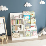 Kids Bookshelf and Toy Storage Organizer, Multifunctional 4 Tier Wooden Kids Book Shelf with W808P200979