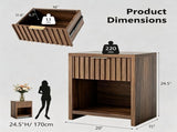 () 1 Drawer 1 Shelf Honeycomb Board MDF Bedside Table 20*15*24.5in Dark brown 52003423