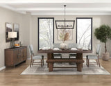 Walnut Finish Wood Side Chairs Set of 2, Gray Textured Fabric Upholstered Seat and Back Modern B011P196956
