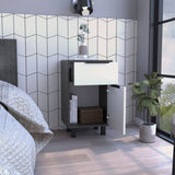 Kaia Z Nightstand , End Table, Side Table One Drawer, One Cabinet, Four Legs, Superior Top -Smokey B20092090