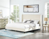 Rozitta Beige Velvet Wingback Platform Bed, Queen T2574P198388