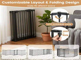 6-Panel Expandable Safety Gate , 270&deg Rotatable Baby/Pet Barrier for Fireplace Stairway 75664819