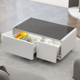 Modern Smart Coffee Table with Built-in Fridge, Bluetooth Speaker, Wireless Charging, Touch Control W1172P178882