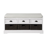 U_STYLE Homes Collection Wood Storage Bench with 3 Drawers and 3 Baskets WF323641AAK
