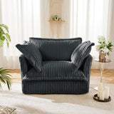 Slip-covered Armchair with 1 Big Back Cushion and 2 Big Toss Pillows, Single Deep Seat Comfy Single W3041P292344