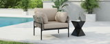 36" Beige Iron Lounge Chair with Rope Weave Design and Plush Cushions, Perfect for Indoor and N767P237035G