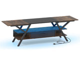 55" LED Light-Up TV Stand - 16 Colors4 Modes, Built-in Charging Station , Rustic 27863091