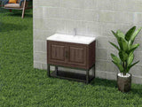 36" Bathroom Vanity White Ceramic Sink & Hot and Cold Faucet , Freestanding Bathroom Cabinet W688P224383