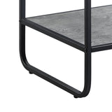 Metal Frame End Table with Bottom Shelf, Concrete Gray and Black B016P323423