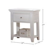 1 Drawer and Open Bottom Shelf Wooden Nightstand in White Finish B016P253591