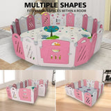 202 Panel Baby Playpen, Foldable Playard for Baby and Kids, Adjustable Shape Play Fence with Safety W2031P240703