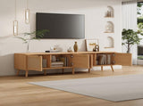 70inch Modern TV Stand with Rattan Doors for TVs up to 80", Media Console with Storage Space & Cable 42043757
