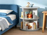 2-Tier Kids Rotating Bookshelf - 360&deg Display for Books/Toys, Bear Baffles Child-Friendly Height, 41361337