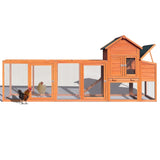 122Large Wooden Chicken Coop,Outdoor Hen House with Nesting Box ,Wire Fence Poultry Cage W773P306854