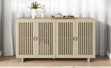 ZNTS TREXM Modern Style Sideboard with Superior Storage Space, Hollow Door Design and 2 Adjustable WF318109AAA