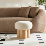 W8017-1 Mushroom stool, grieg plush cushion, wooden barrel PVC pipe, walnut finish W2085129982
