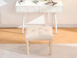 French Style Bench, Linen Fabric Entryway Bench, Upholstered Tufted End of Bed Bench with Brushed 64075268