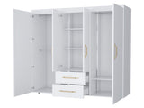 White All-In-One 2-Door Armoire B062P202113