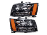 Fit For 2007-2014 Chevy Avalanche Tahoe Suburban Amber Corner Black Headlights 63526554