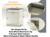 10-Gallon Woodgrain Tilt-Out Trash Can Cabinet Wooden Garbage Recycling Cabinet with Wave-Textured 33328010