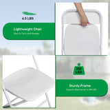 ZNTS 6pcs Injection Molding Classic Garden Plastic Folding Chair White 44606699