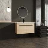 LEVISTAR Oak 36 Inch Bathroom Vanity with resin Countertop Sink, 2 Doors Bathroom Cabinet Set W1972P165045