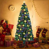 7ft pre-assembled Christmas tree, artificial Christmas tree with fir branches, color-changing fiber 49424331