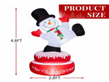 4.8 ft Animated Christmas Inflatable Snowman with Rotating Motor and 3 LED Lights, Multicolor 12538049