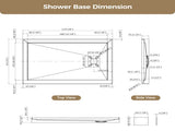 48x32 Inch White Acrylic Shower Base, Right Drain, Non-Slip Surface T5595P487470