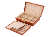 2 Layer Jewelry Box with Mirror for Women Girls Birthday Gifts Brown 56322666