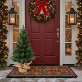 2PCS Set 2FT Tabletop Christmas Trees with 68 Tips PVC Green Trees Plant Base Mini 80226241
