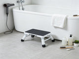 330lbs Capacity Folding Step Stool, 1-Step Steel Step Ladder with 3 Adjustable Heights, Non-Slip 26006754