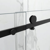 56-60"W76"H Frameless Shower Door,6mm SGCC Tempered GlassProtective,Matte Black,Stainless Steel T3736P347126