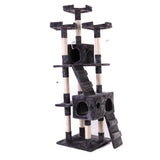 ZNTS 67'' Multi-Level Cat Tree Tower, Kitten Condo House with Scratching Posts, Kitty Play Activity W2181P152200