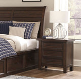 ZNTS Classic Brown Finish 1pc Nightstand of 3x Drawers Mango Veneer Wood Transitional Bedroom Furniture B01158292