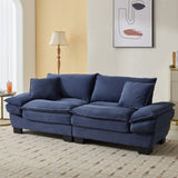 Corduroy Sofa Sleeper Couch Loveseat Sofa with Pillows Comfy Upholstered Deep Seat Sofa for W676P184142