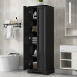 ZNTS Storage Cabinet with Two Doors for Bathroom, Office, Adjustable Shelf, MDF Board, Black N725P181207B