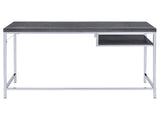 Weathered Grey and Chrome Rectangular Writing Desk B062P153658